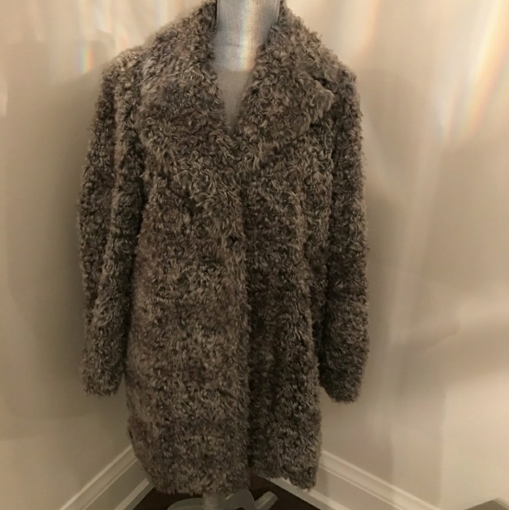 Zara grey teddy coat